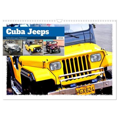 Cuba Jeeps - Geländewagen Oldtimer (Wandkalender 2026 DIN A3 quer), CALVENDO Monatskalender
