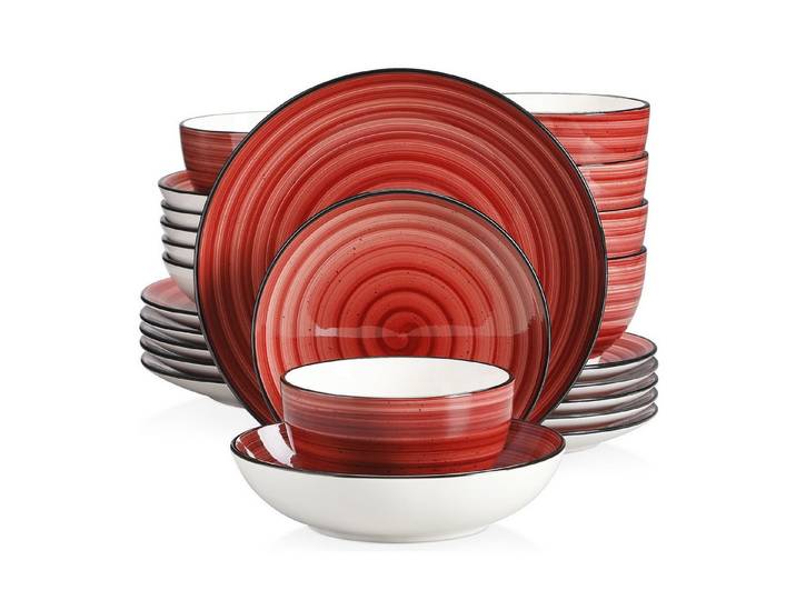 vancasso Geschirr-Set Gerschirrset, Steingut Tafelservice, für 6/4 (24-tlg), 6 Personen, Steingut