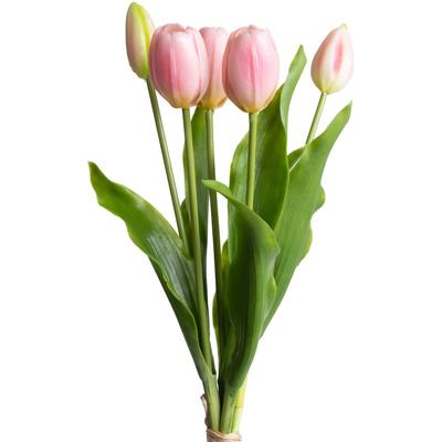 Kunstblume OTTO HOME "Tulpenbündel Holland real Touch", rosa, B:10cm H:35cm T:10cm Ø:10cm, Kunststoff, Kunstpflanzen
