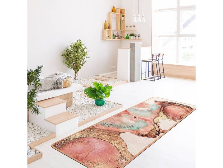 Läufer/Yogamatte Goldenes Aquarell 183 x 61cm Pink
