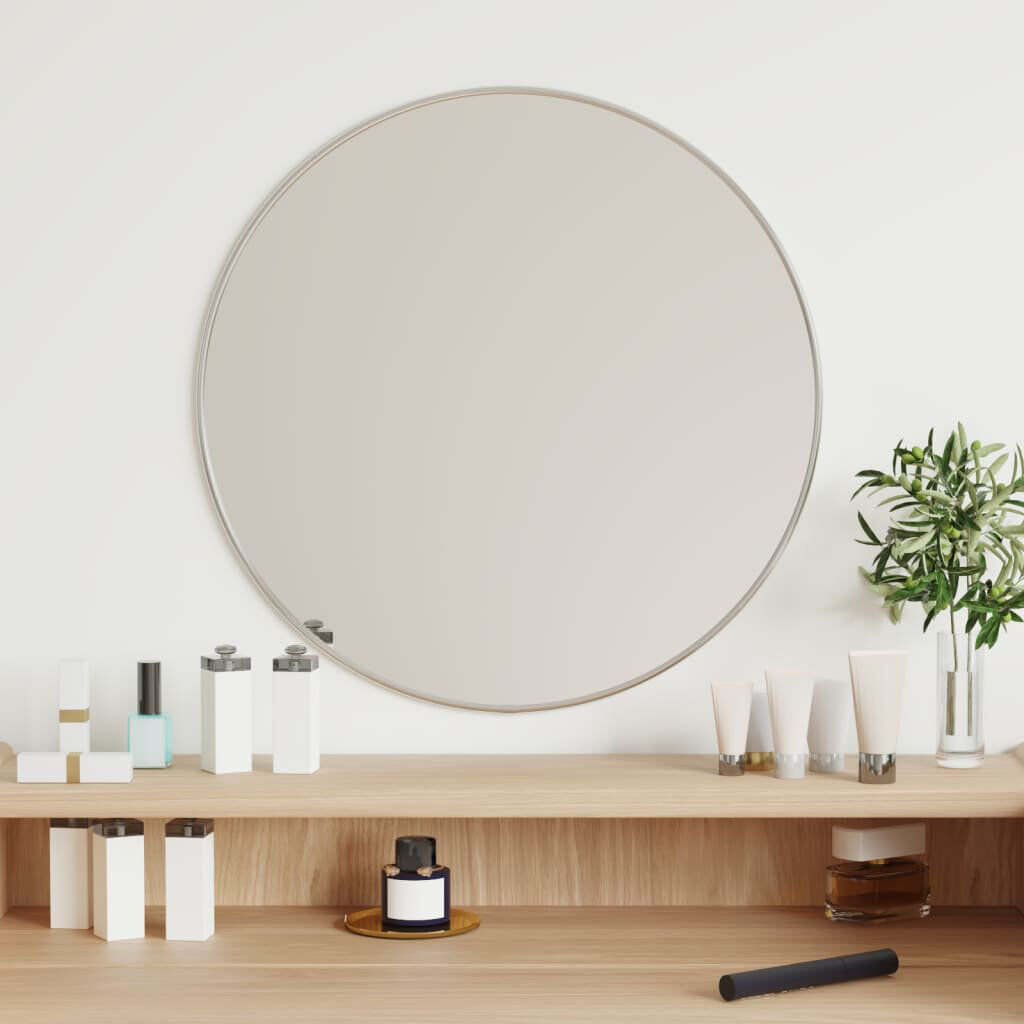 Fairmont Park Jenkintown Plastic Round Wall Mirror Silver 50cm x 50cm