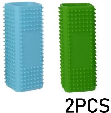 Uplifted Finds Hollow Silicone Multi Surface Pet Hair Remover 2 Pcs Blue + Green