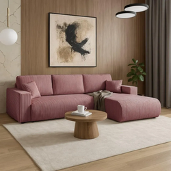 ECKSCHLAFSOFA Porto mit universelle Ottomane, Rosa