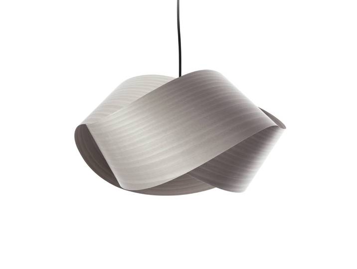 LZF LAMPS Hängeleuchte Nut, dimmbar, alu / grau / zink, für Wohn- / Esszimmer, Holz, Design