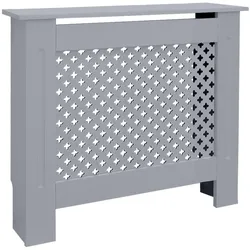 ML-Design ECD Germany Heizkörperverkleidung Wabenmuster 78x19x82 cm Grau, MDF lackiert, Heizungsverkleidung Heizkörperabdeckung für Wohnzimmer & Schlafzimmer