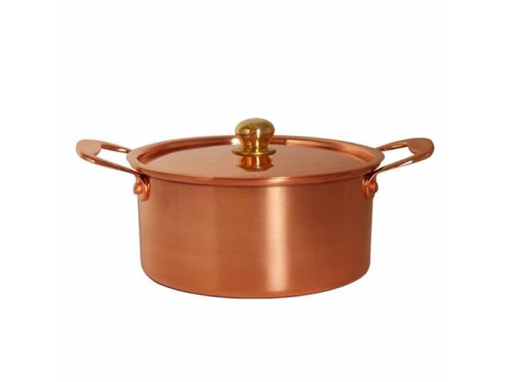 Kupfertopf Suppe Pasta Pot Schmortopf Mit Deckel Doppelohr Suppentopf Kochtopfe Schmorpfann Kupferkochgeschirr für die Küche zu Hause für Herd, Induktion