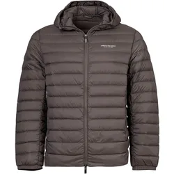 A|X ARMANI EXCHANGE Herren Daunenjacke - Steppjacke mit Kapuze, Reißverschluss, Echte Daunen, Warm Gefüttert Grau / XL