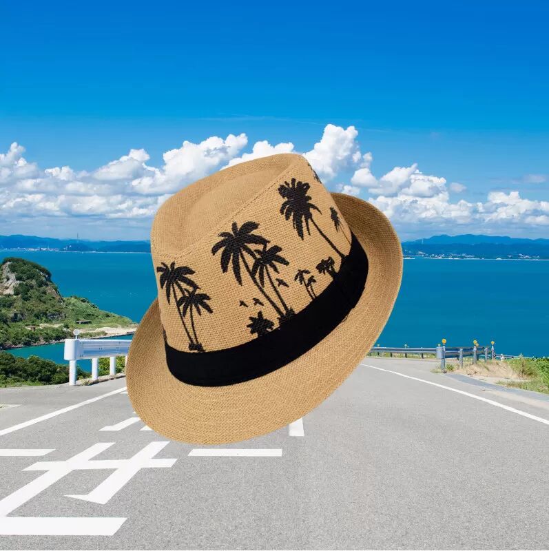 INF Chapeau de soleil en raphia élégant pour l'été