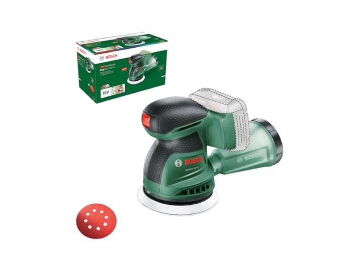 Bosch Akku-Exzenterschleifer EasyOrbit 18V-10 (Schleifen von kleinen bis mittelgroßen Holzoberflächen sowie lasierten und lackierten Oberflächen; Durchmesser: 125 mm; 18 Volt System; ohne Akku)