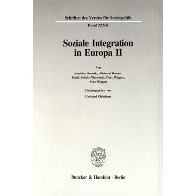 Soziale Integration in Europa II., Taschenbuch von , Duncker & Humblot, 978-3-428-08192-9
