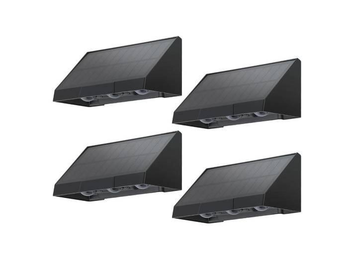 ZMH Wandleuchte Xyph 5.7/5/14 cm （4er-set）, Schwarz, Metall, LED integrated, 5x7x14 cm, Lampen & Leuchten, Außenbeleuchtung, Außenwandleuchten