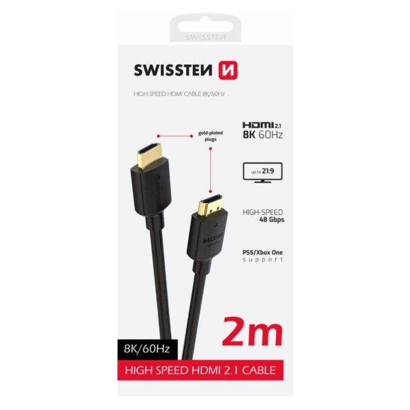 Swissten Kabel HDMI auf HDMI 8K 60Hz 2.0 M PVC (2 m) (75501211)