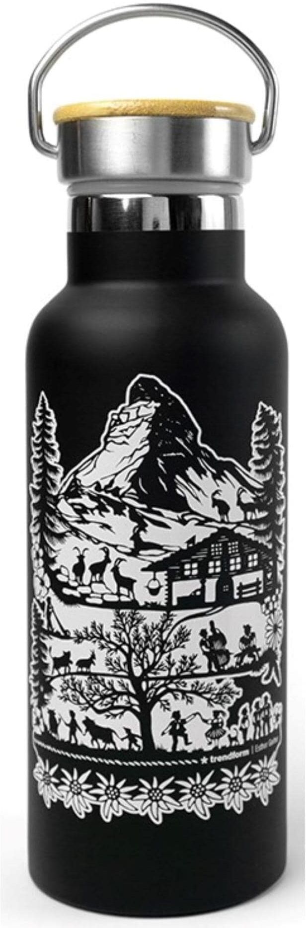 &tradition Trinkflasche "Trendform Swiss Tradition 0.5", bunt, Trinkflaschen, 500ml, Edelstahl, Trinkflasche, H:21,5cm bunt 500ml