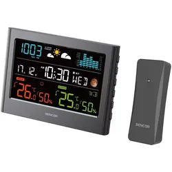 Sencor SWS 4600 / Meteostanice / LCD / bezdrátové čidlo, Wetterstation, Schwarz