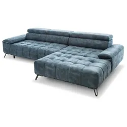 Ecksofa Palladio Stoff Blau Azur