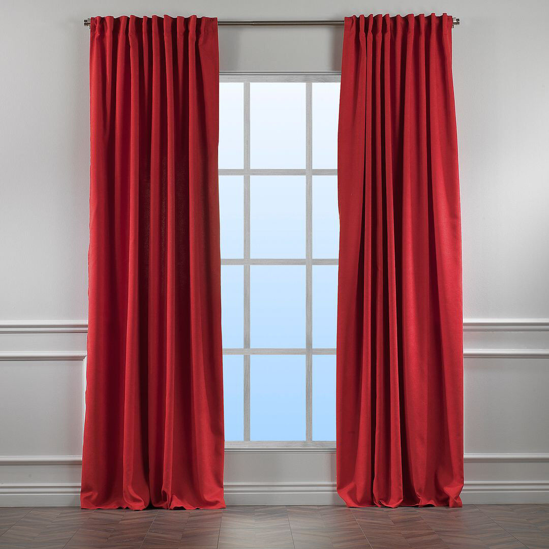 Noine Home Deco Room Darkening Single Curtain Panel Red 260cm Width x 175cm Drop