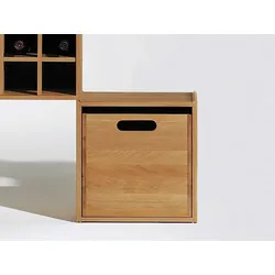 Einschubbox für Stapelbox Buche natur geölt braun 33x31x29.5 cm
