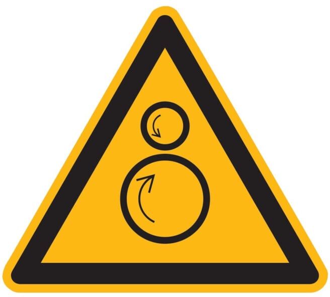 SafetyMarking Panneau de signalisation aluminium SL 100 mm Avertissement rouleaux opposés ; wolk (11.0334)