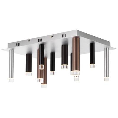 BRILLIANT Deckenleuchte "Cembalo", braun (braun, kaffee), 12, H: 21cm, 1 Stk., Leuchten, LED Deckenlampe eckig 12flg braun/Kaffee, Deckenleuchte