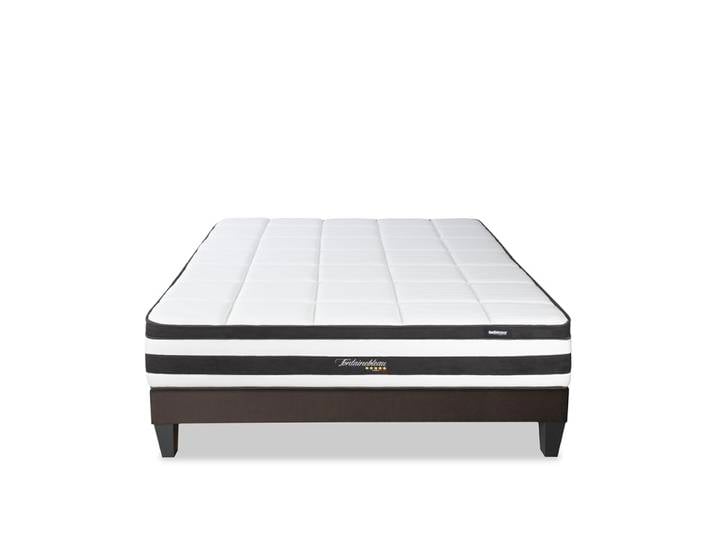 Ensemble matelas sommier bois 140x200