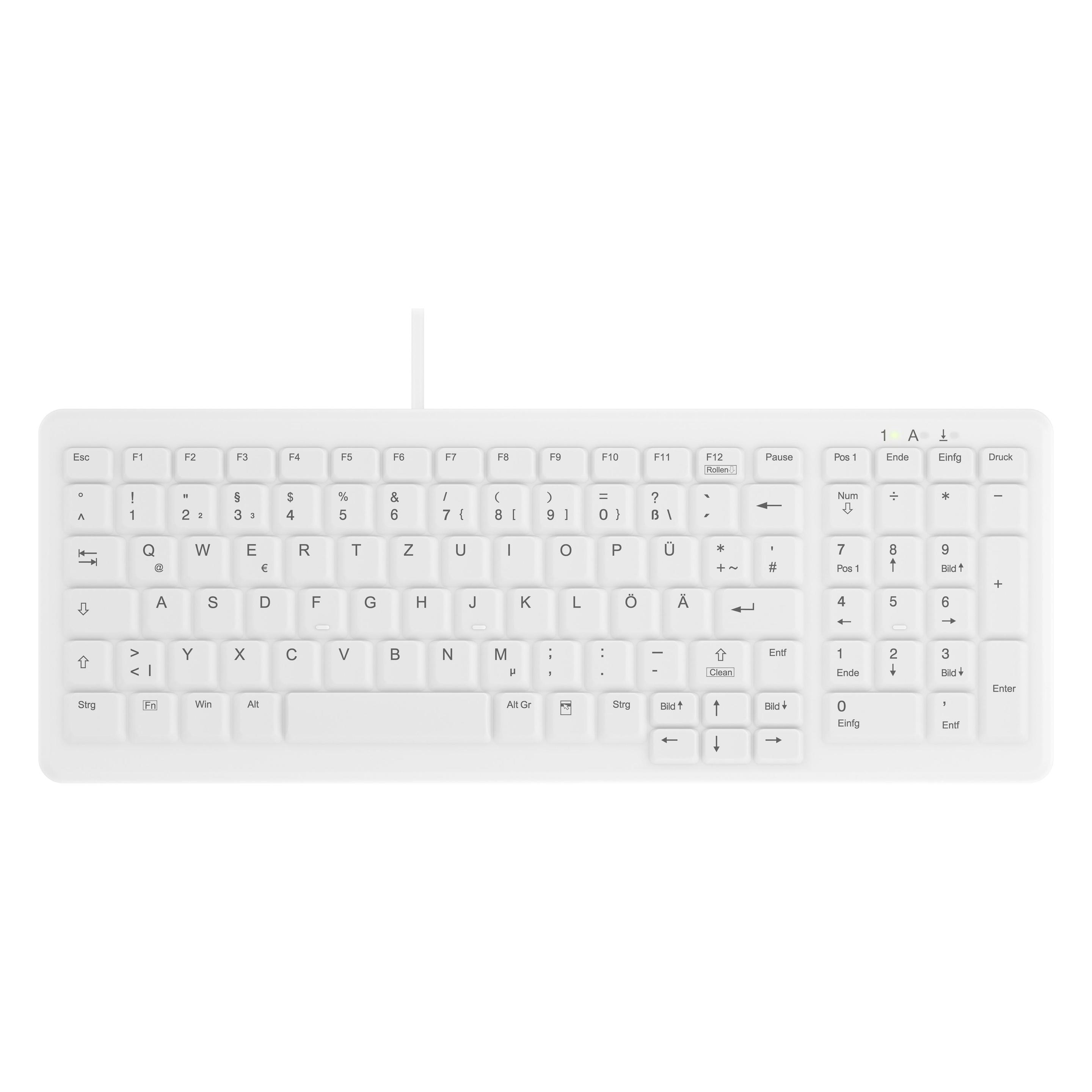 Cherry AK-C7000 Tastatur USB QWERTZ Deutsch Weiss (DE, Kabelgebunden) (AK-C7000F-UVS-W/GE)