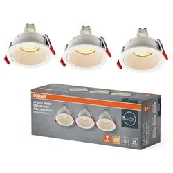 3er Set OSRAM Spot Recess GU10 Press 4,5W 827 Einbaustrahler IP20 - Einbaudurchmesser 75mm, Einbautiefe 115mm