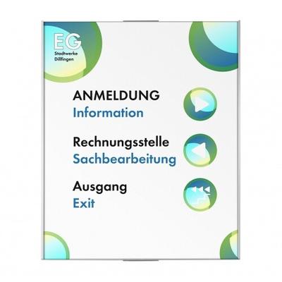 OSLO Wandschild DIN A3 hoch | Aluminium silber | entspiegelte Abdeckung | 420 x 300 mm | Leitsystem | Türschild Büro | Wegweiser | Büroschild