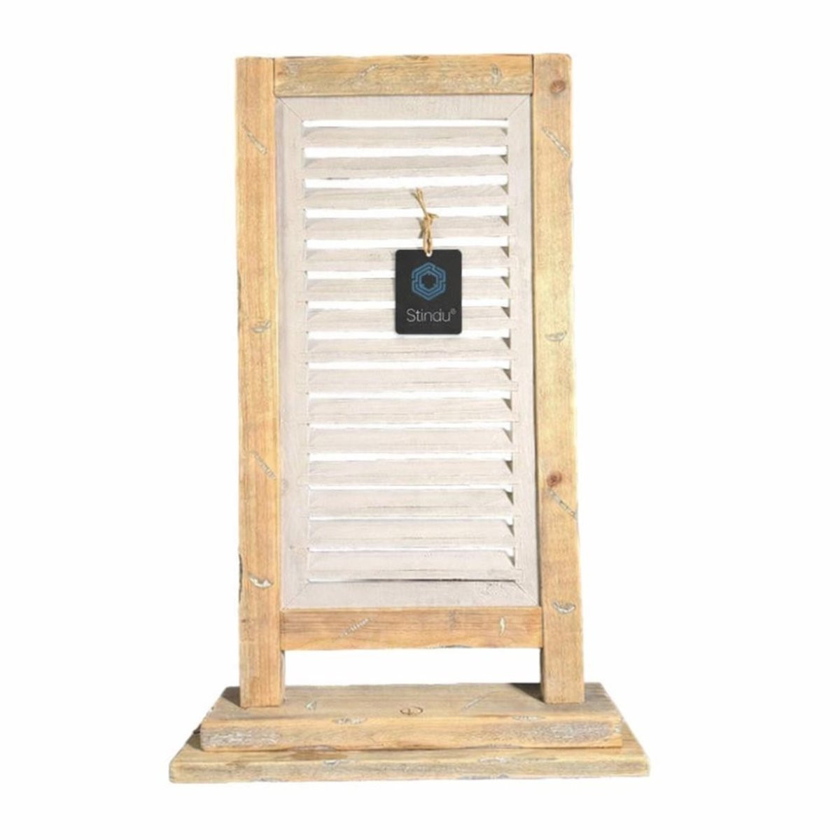 Dutch mood Houten shutter single raamscherm in natuurlijke kleur - Breedte: 71 cm