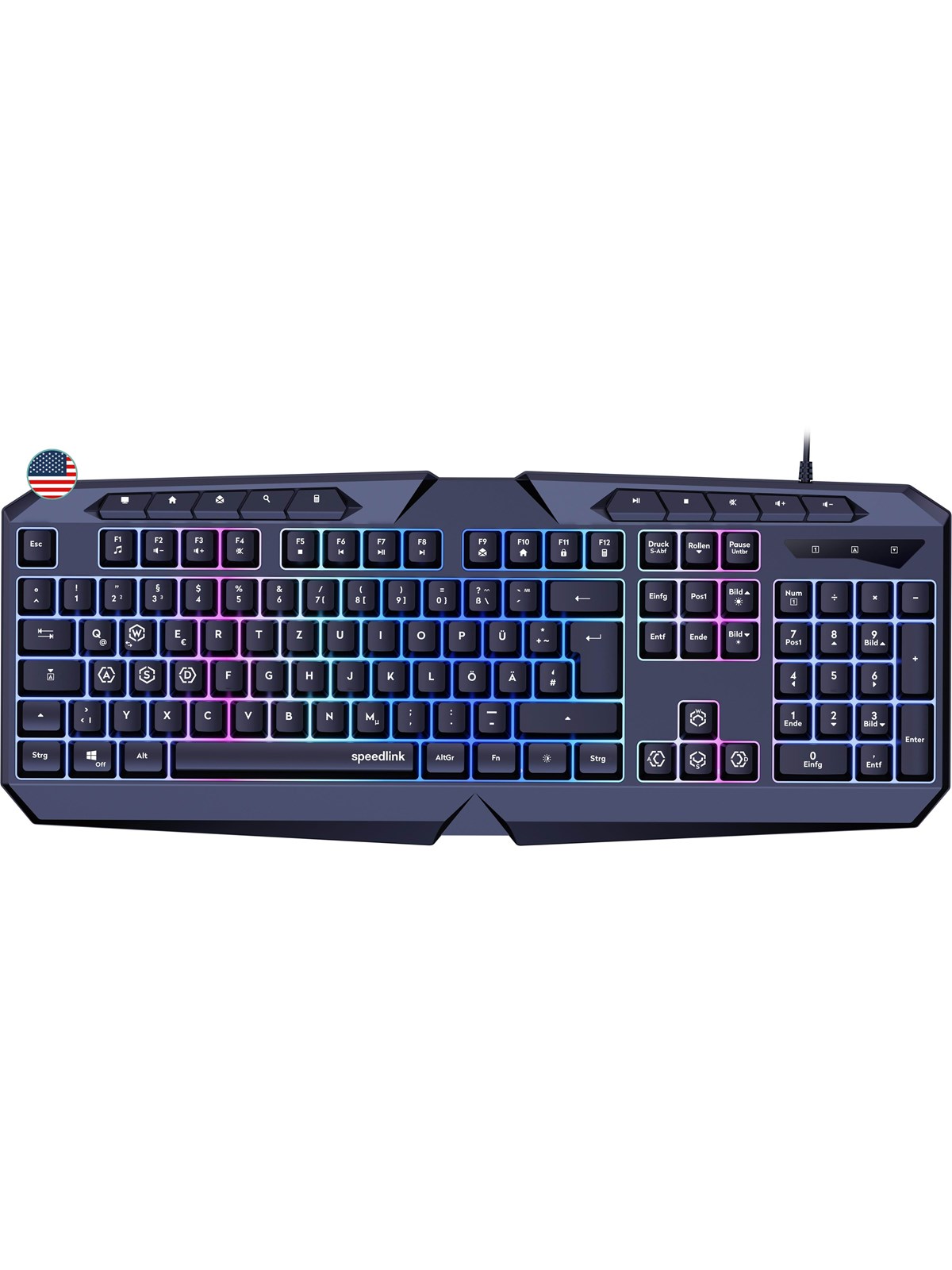 Speed-Link LUDICIUM RGB Rainbow - Gaming Tastatur - Englisch (US) - Schwarz