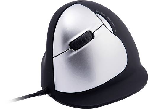 R-GO Tools HE (RGOHELELA) Ergonomische Maus USB Größe: L Schwarz/Silber 5 Tasten 500 dpi, 1500 dpi, 2000 dpi, 3500 dpi Ergonomisch