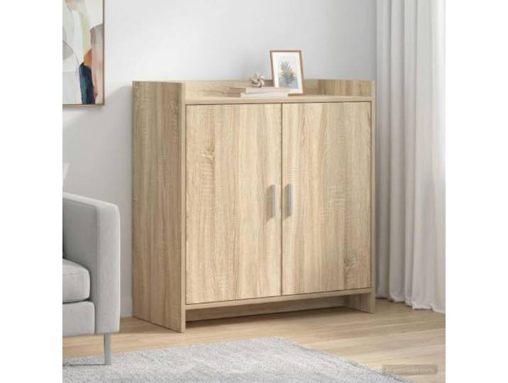 RJPLMFV Anrichte Sonoma Eiche 72 x 36 x 80 cm Holz Metallgriffe, Aufbewahrung für Esszimmer, Flur, schmal, einfache Reinigung