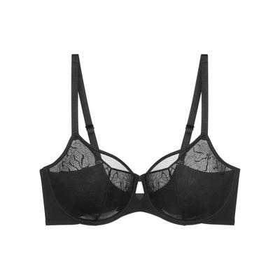 Bügel-BH TRIUMPH "Comfort Contour W01", Damen, Gr. 75, Cup C, schwarz, Microtouch, Obermaterial: 65% Polyamid, 35% Elasthan, BHs Bügel-BH, verkleinert die Brust optisch um eine Cup-Größe