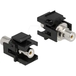 DELOCK 86742 - Keystone Modul Cinch Buchse > Cinch Buchse weiß / schwarz