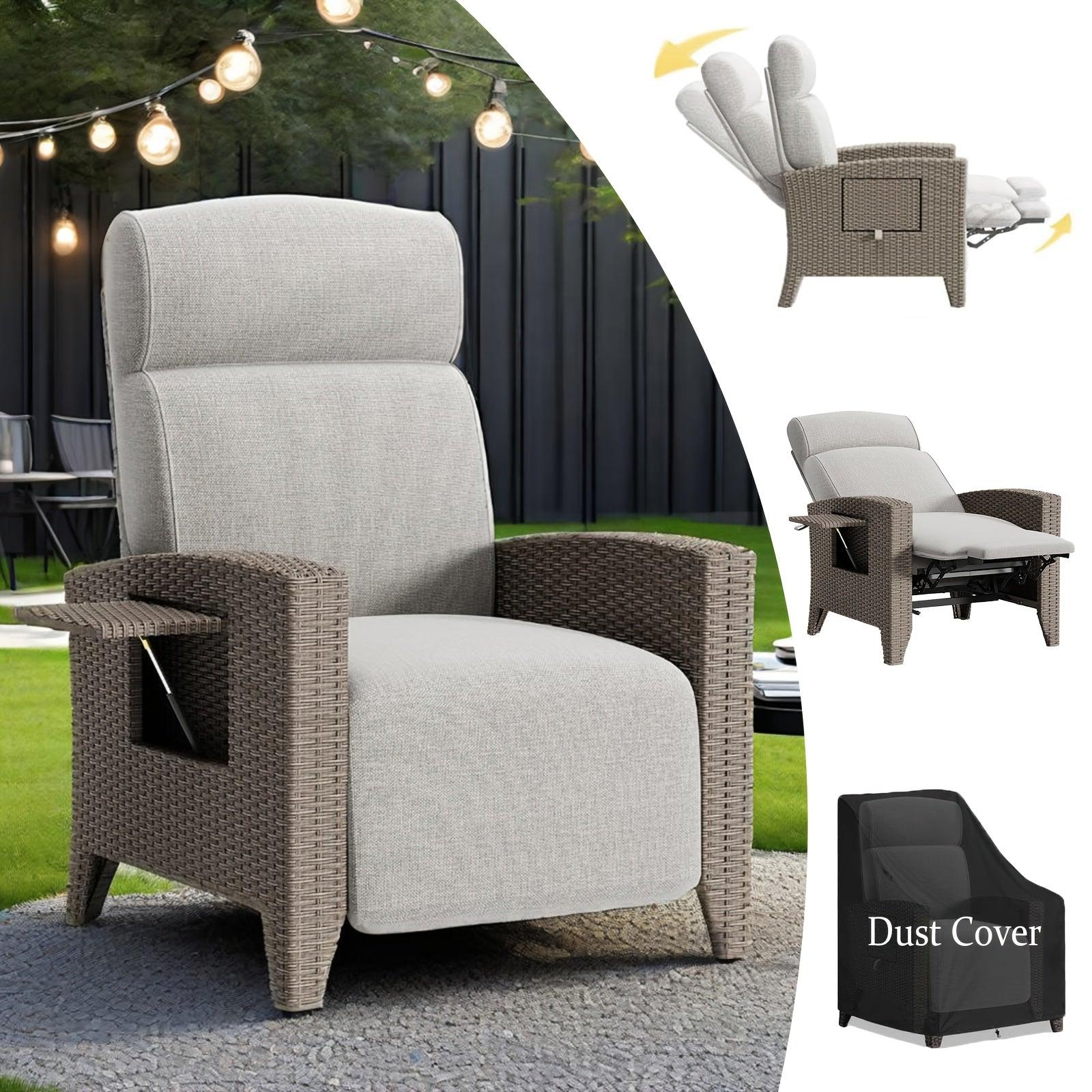 Liegebett - Liegestuhl - Liege - Loungestuhl - Gartenstuhl - Rattan, Metallgestell