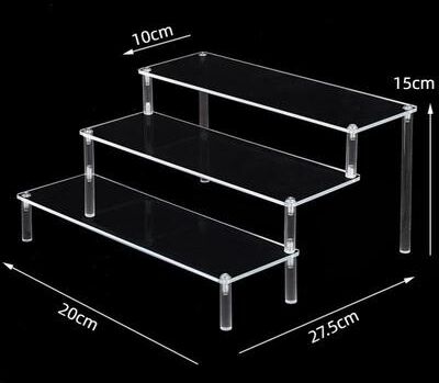 Inspire Essentials CrystalView Acrylic Display Riser Shelf For Collectibles And Desserts 13