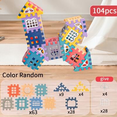 Perfect Picks Market Large House Building Blocks Construction Set For Kids Creative Educational Building Toys 104pcs