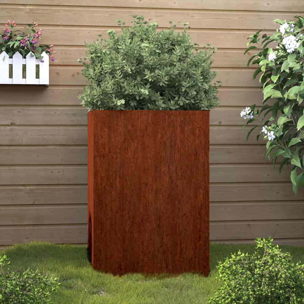 vidaXL Jardinera de acero corten 42x38x75 cm Marrón