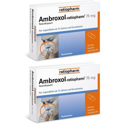 AMBROXOL-ratiopharm 75 mg Hustenlöser Retardkaps. 2x 2x20 St Retard-Kapseln