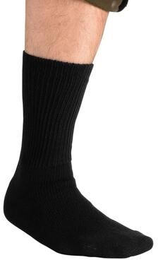 Diabetic Crew Socks by KingSize in Black (Size L)