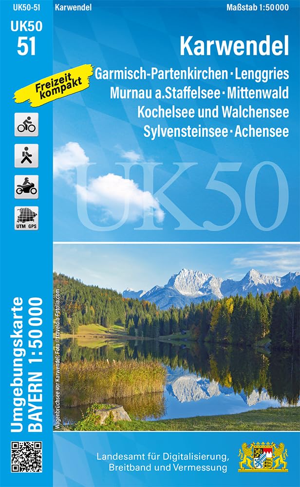 UK50-51 Karwendel: Garmisch-Partenkirchen, Lenggries, Murnau a.Staffelsee, Mittenwald, Kochelsee und Walchensee, Sylvensteinsee, Achensee (UK50 ... Karte Freizeitkarte Wanderkarte) - Preis vom 13.10.2026 19:28:25 h