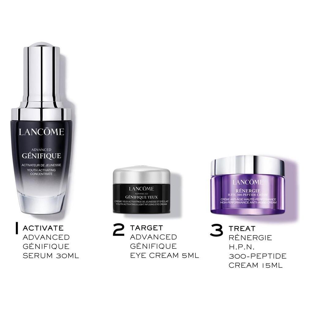Lancôme Génifique 30 ml Set Génifique Serum 30ml + Rénergie New Cream 15ml + Génifique Eye Cream 5ml (Augenpflege Serum, 30 ml, Tag + Nacht) (LE614700)