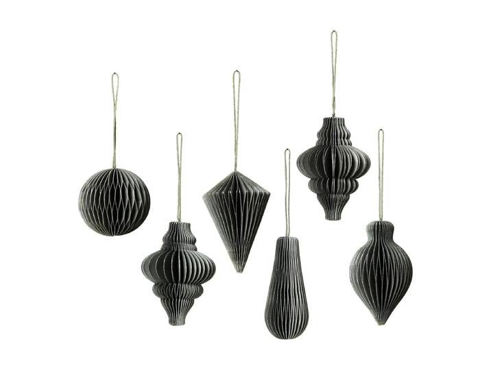 Broste Copenhagen - Christmas Mix Deko-Anhänger, Ø 5 x H 7 cm, thyme (6er-Set)