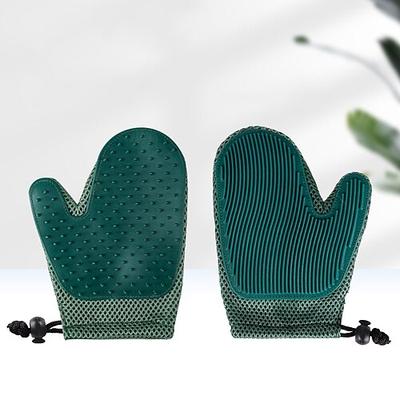 Hunde Katzen Bürsten Reinigung Haustierpflege-Handschuh Kieselgel Bürsten Hund sauber Versorgung Baden Massage Waschbar Langlebig Leichte Bedienung Haustiere Pflegezubehör Blau Grün Beige