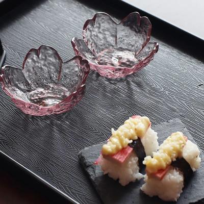 Inspired Living Japanese Sakura Glass Dipping Dish Cherry Blossom Sauce Bowl For BBQ, Hot Pot & Desserts 1pc a