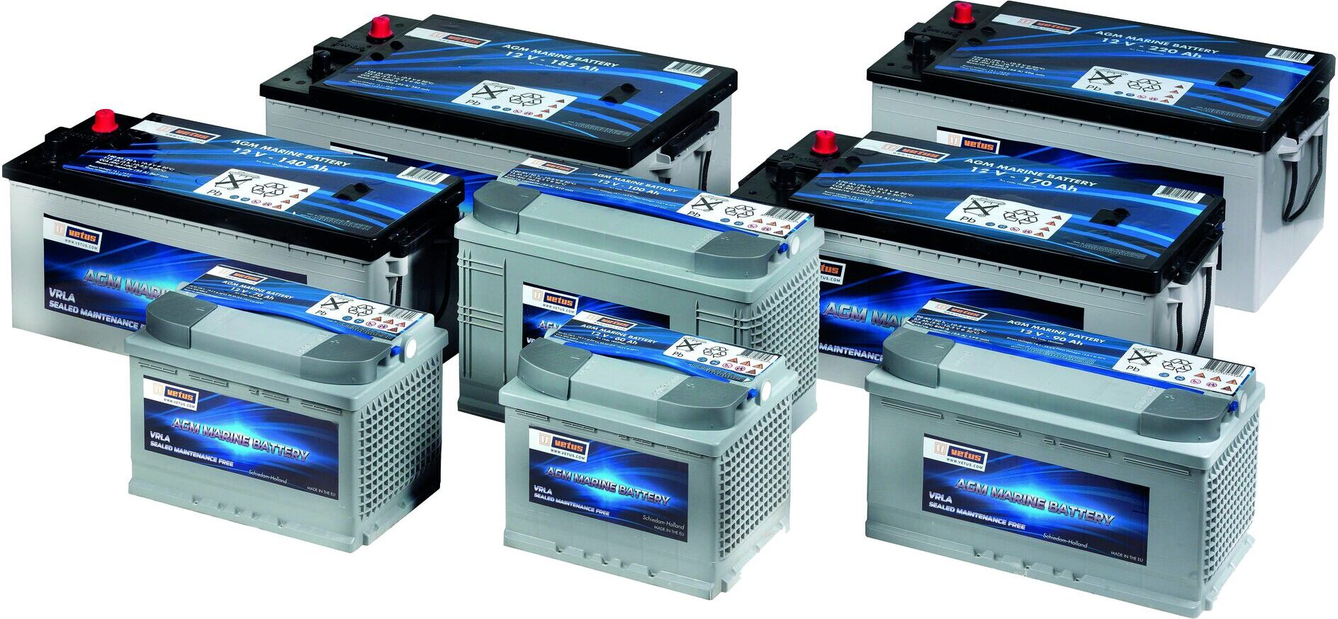VETUS AGM Batterie, Kapazität:220 Ah