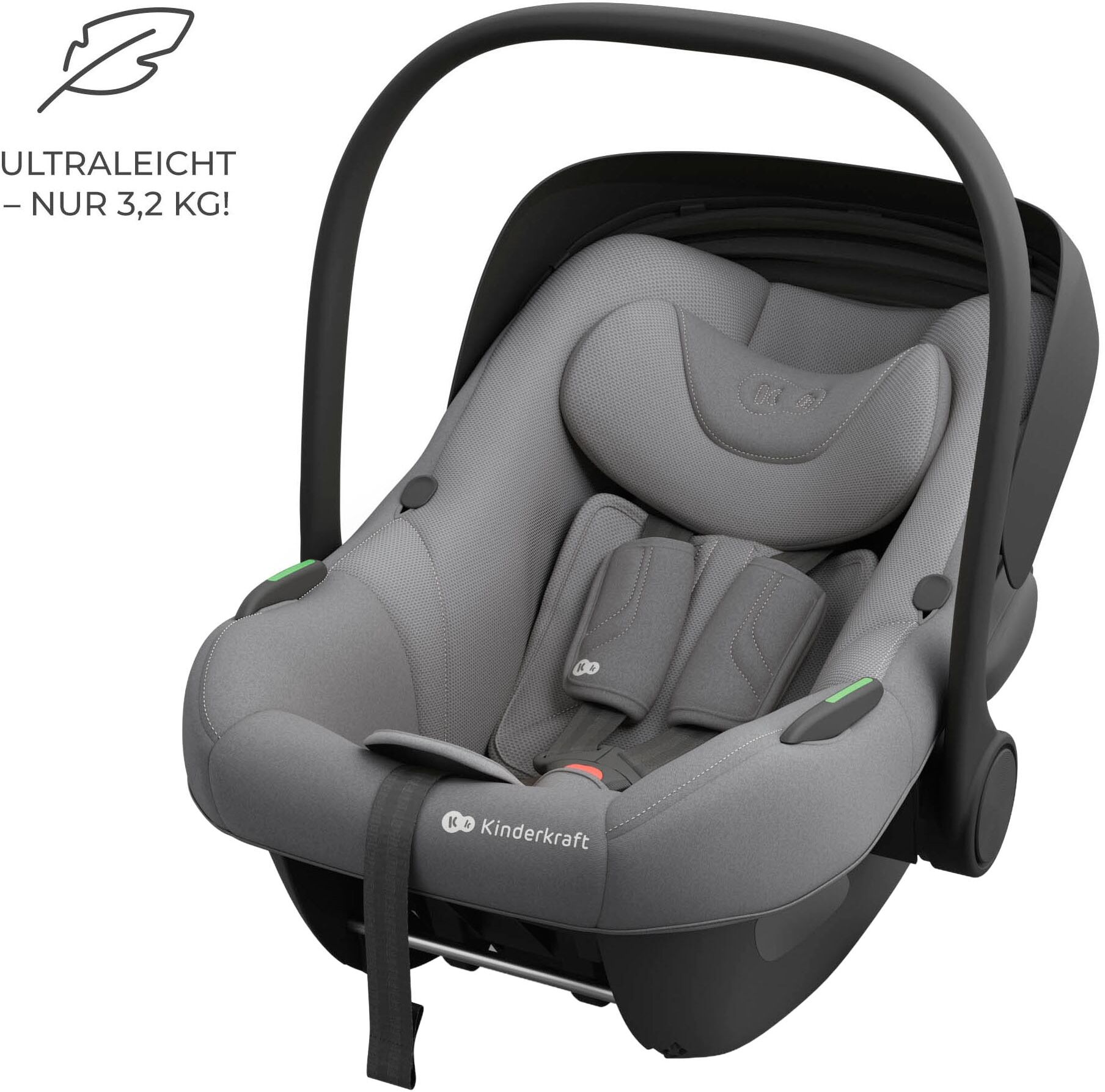 Babyschale KINDERKRAFT "I-LITE mit ENDURA SAFE FX Basis", Baby, grau, Materialmix, Kindersitze Babyschale