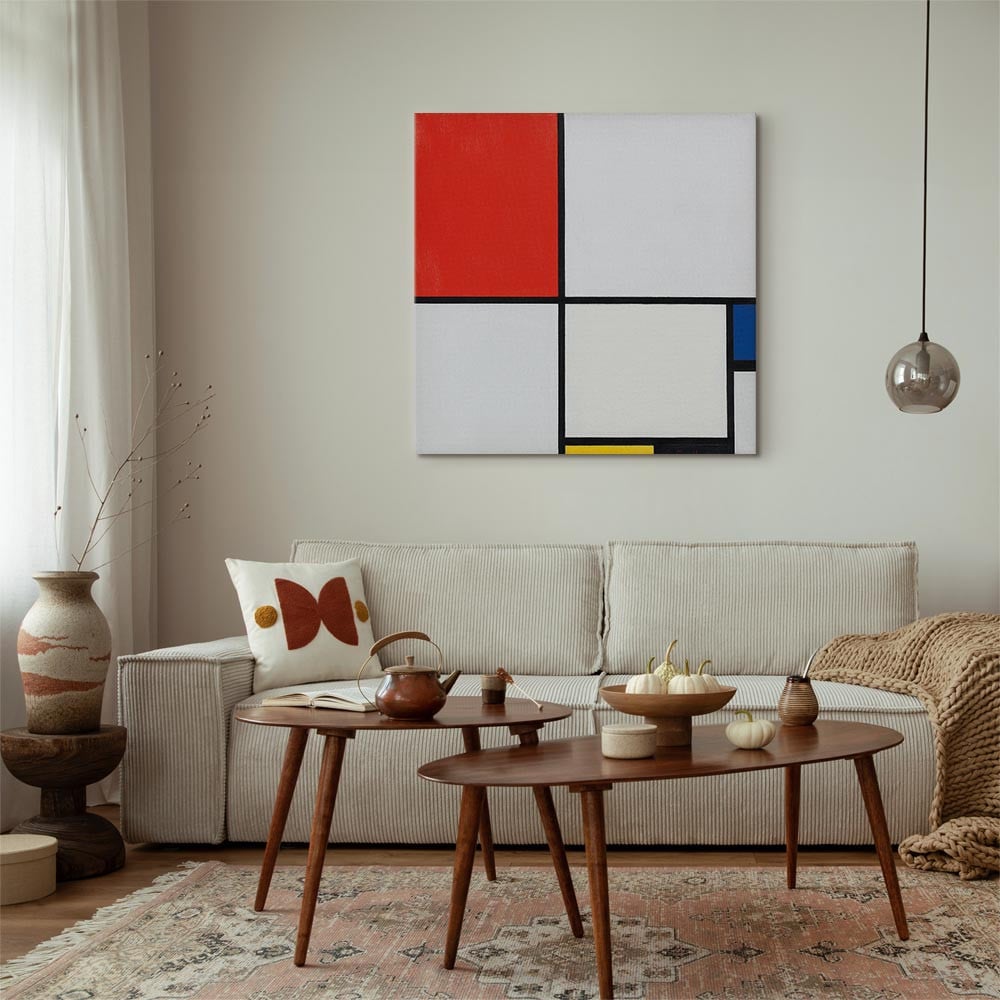 home24 Canvas afbeelding Composition No. III abstracte grafische kunst, multicolor, 80 x 80 cm
