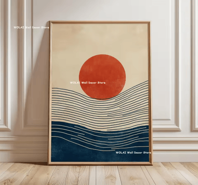 Inspire Picks Japanese Koi Fish Zen Canvas Wall Art Forest & Sun Abstract Peaceful Decor 10 30x40cm Unframed