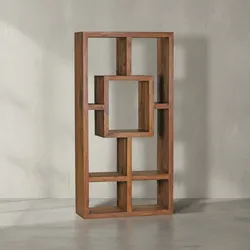 KADIMA DESIGN Bücherregal NAKO Sheesham-Holz, 90x180 cm, Landhaus-Stil, Ablagefächer