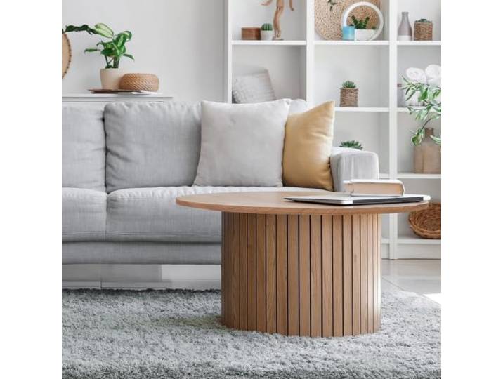 WEBER INDUSTRIES Table Basse Bahia diamètre 80 cm/Décor Chêne Artisan Grand plateau de 80 cm